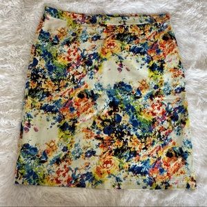 💐For Cynthia Multicolor Floral Print Skirt Size L